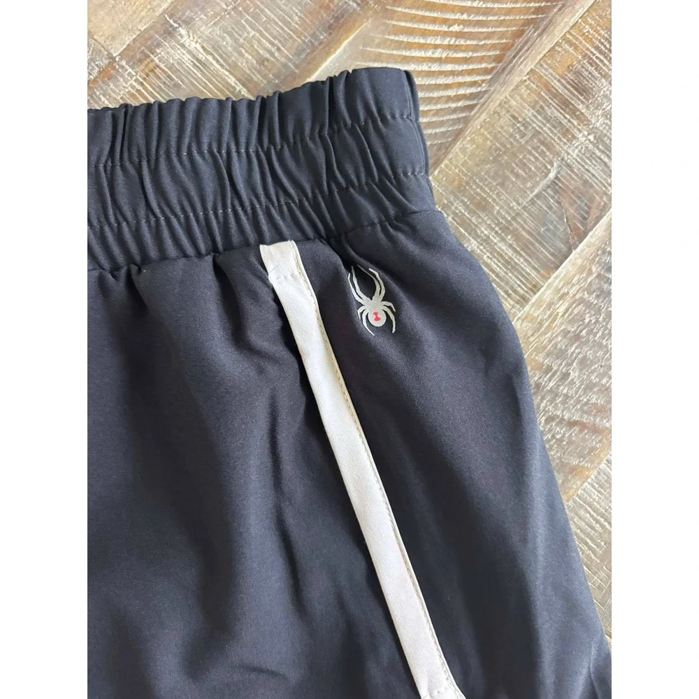Spyder Active Womens 2-in-1 Running Shorts Black White Size S Athletic Gym